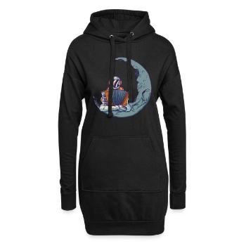 Astronaut Akkordeon Akkordeonist Akkordeonspieler - Hoodie-Kleid - Schwarz - Vorne