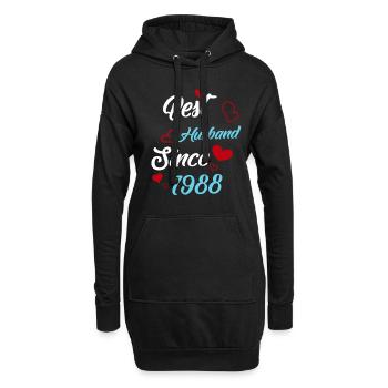 Bester Ehemann seit 1988 Hochzeit - Hoodie-Kleid - Schwarz - Vorne