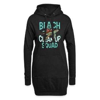 Beach Clean Up Squad Beach Cleaning Beach - Hoodie Dress - black - Front