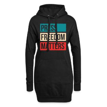 La liberté de la presse est importante - Sweat-shirt à capuche long Femme - noir - Devant
