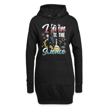 Écoutez les scientifiques scientifiques - Sweat-shirt à capuche long Femme - noir - Devant