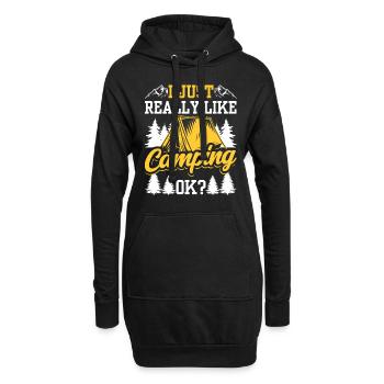 J’aime juste camper très bien camper camping - Sweat-shirt à capuche long Femme - noir - Devant