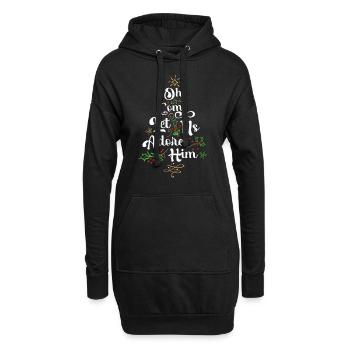 Oh komm, lass uns ihn anbeten Jesus Familie Christian - Hoodie-Kleid - Schwarz - Vorne