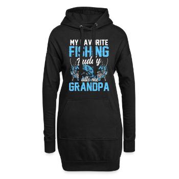 Mein Lieblings Angelkumpel Nennt Mich Opa Fischen - Hoodie-Kleid - Schwarz - Vorne