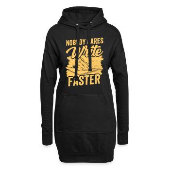 No one cares write fast writing team - Hoodie Dress - black - Front
