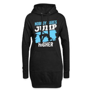 Personne ne s’en soucie Sauter plus haut Saut en hauteur - Sweat-shirt à capuche long Femme - noir - Devant