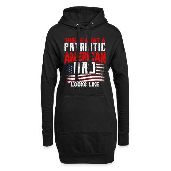 Voici à quoi ressemble un père américain patriote - Sweat-shirt à capuche long Femme - noir - Devant