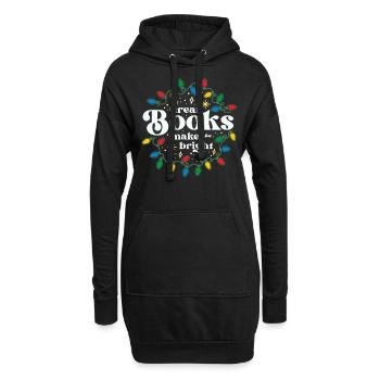 Les bons livres font de vous un brillant bibliothécaire de Noël - Sweat-shirt à capuche long Femme - noir - Devant