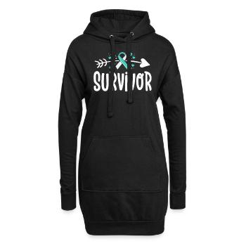 Gebärmutterhalskrebs Überlebende Bewusstsein Mutter Mutter Mutter - Hoodie-Kleid - Schwarz - Vorne