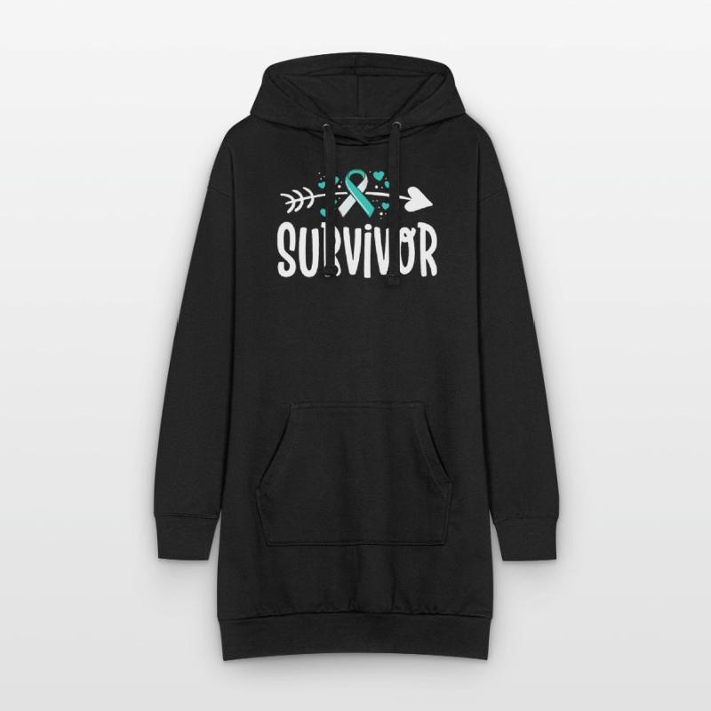 Gebärmutterhalskrebs Überlebende Bewusstsein Mutter Mutter Mutter Hoodie-Kleid