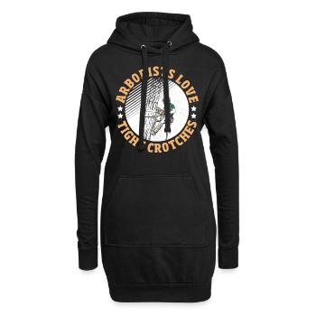 Bûcheron Bois Forêt Scies à chaîne Hache d’arbre Bois de chauffage - Sweat-shirt à capuche long Femme - noir - Devant