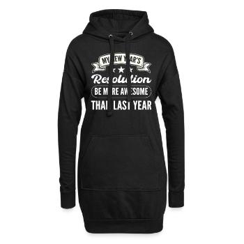 My New Year's Resolution New Years Eve - Hoodie-Kleid - Schwarz - Vorne