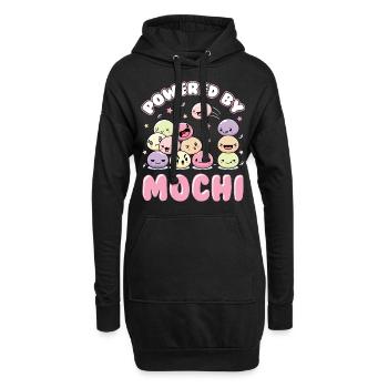 Powered By Mochi Kawaii Dessert Anime Japanisch - Hoodie-Kleid - Schwarz - Vorne