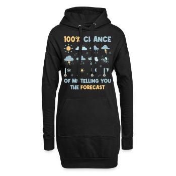 100 Percent Chance Forecast Meteorologie Geschenk - Hoodie-Kleid - Schwarz - Vorne