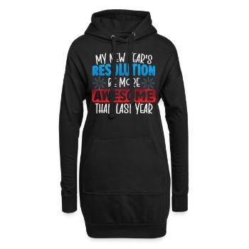 My New Year's Resolution New Years Eve - Hoodie-Kleid - Schwarz - Vorne