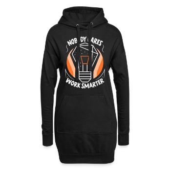 Niemand Interessiert Es Arbeite Klüger Motivation - Hoodie-Kleid - Schwarz - Vorne