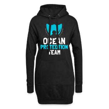 Team Meeresschutz Ocean Protection Meer See - Hoodie-Kleid - Schwarz - Vorne