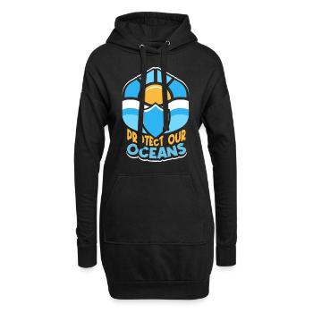 Protège nos océans Sea Ocean Protection Lake - Sweat-shirt à capuche long Femme - noir - Devant