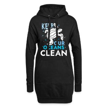 Haltet Unsere Ozeane Sauber Ocean Protection See - Hoodie-Kleid - Schwarz - Vorne