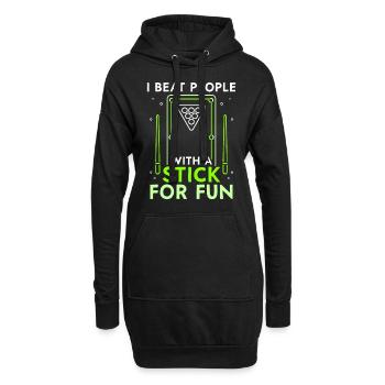 Ich Schlage Leute Mit Einem Stock Zum Spaß Pool - Hoodie-Kleid - Schwarz - Vorne