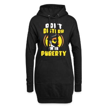 Bitte Nicht Stören: Ich Bin In Der Pubertät - Hoodie-Kleid - Schwarz - Vorne