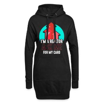 Je suis un agent immobilier qui me demande ma carte - Sweat-shirt à capuche long Femme - noir - Devant