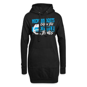 Les microbiologistes apprécient les petites choses - Sweat-shirt à capuche long Femme - noir - Devant