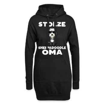 Stolze Sheepadoodle Oma - Hoodie-Kleid - Schwarz - Vorne