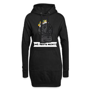 Schnoodle Hund Mit Krone Stur - Hoodie-Kleid - Schwarz - Vorne