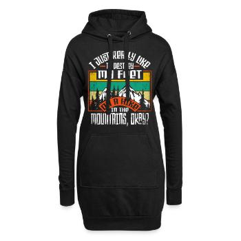 Randonnées en montagne Amateurs de randonnées camping-cars - Sweat-shirt à capuche long Femme - noir - Devant