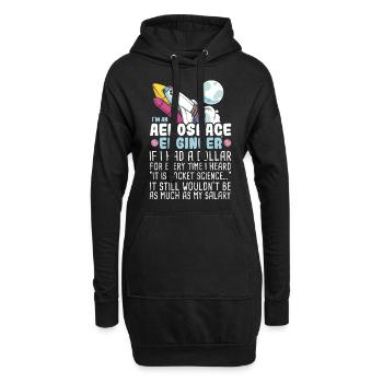I’m an Aerospace Engineer Rocket Science - Hoodie-Kleid - Schwarz - Vorne
