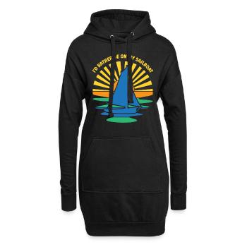 I would rather be sailing on my sailboat - Hoodie Dress - black - Front