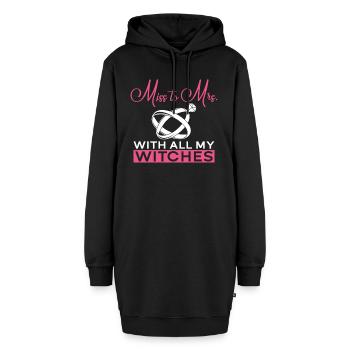 Miss To Mrs. With All My Witches - Bride JGA - Hoodie Dress - black - Front