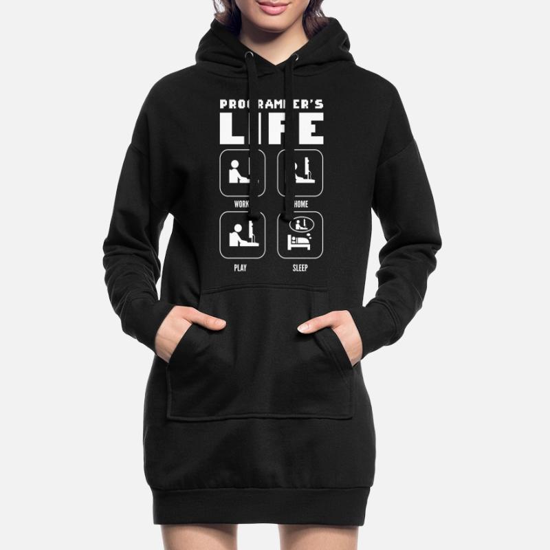 Programmers Life. Work Home Play Sleep Programming Hoodie-Kleid
