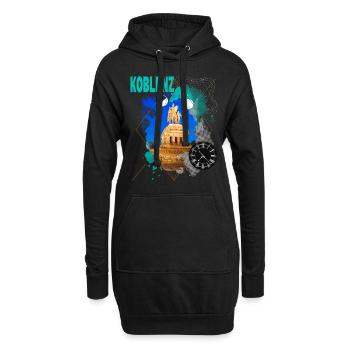 Koblenz Deutschland Stadt Skyline Vintage Retro - Hoodie-Kleid - Schwarz - Vorne