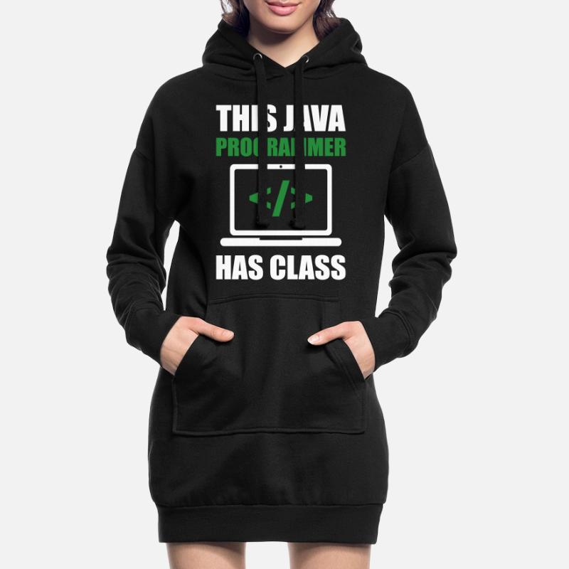 Ce programmeur Java a un codage de programmation de classe Sweat-shirt à capuche long Femme