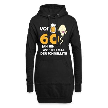 Vor 60 Jahren war ich mal der Schnellste - Hoodie-Kleid - Schwarz - Vorne