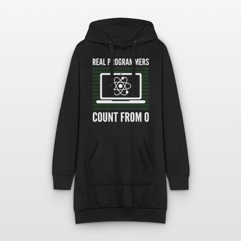 Real Programmers Count From 0 Programming Hoodie-Kleid