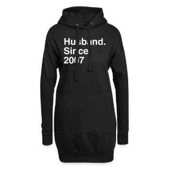 Jubiläumsehemann seit 2007 Hochzeit - Hoodie-Kleid - Schwarz - Vorne