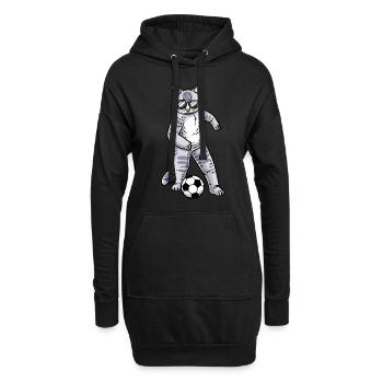 Joueur de football Cat Lovers Pet Kitten - Sweat-shirt à capuche long Femme - noir - Devant