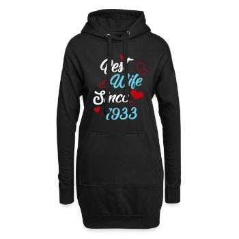 Anniversary Best Wife Since 1933 Wedding - Hoodie Dress - black - Front