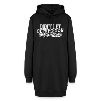 depression depressiv traurig geschenkidee unglückl - Hoodie-Kleid - Schwarz - Vorne