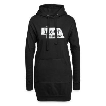 Nebraska Love USA Amérique - Sweat-shirt à capuche long Femme - noir - Devant