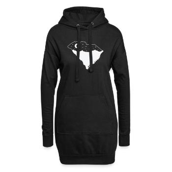 Carte de la Caroline du Sud avec Skyline USA - Sweat-shirt à capuche long Femme - noir - Devant