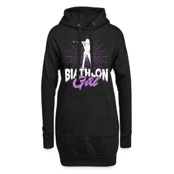 Biathlon Sport Winter Sports Ski Gift Quote Lan - Hoodie Dress - black - Front