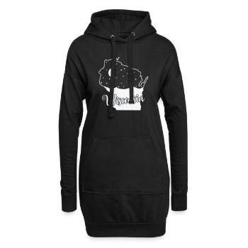 Wisconsin Skyline in Kartenumriss USA - Hoodie-Kleid - Schwarz - Vorne