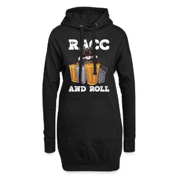 Racc And Roll - Lustiger Waschbär - Hoodie-Kleid - Schwarz - Vorne