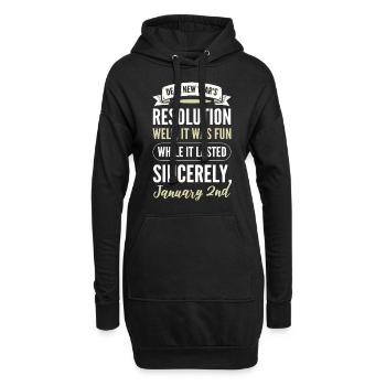 Chère nouvelle résolution, joyeux réveillon du Nouvel An - Sweat-shirt à capuche long Femme - noir - Devant
