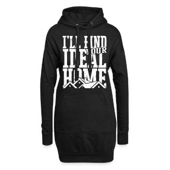 agent immobilier agent immobilier cadeau cadeau - Sweat-shirt à capuche long Femme - noir - Devant