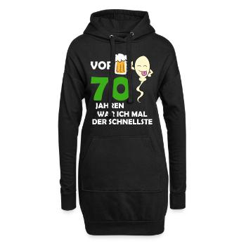 Vor 70 Jahren war ich mal der Schnellste - Hoodie-Kleid - Schwarz - Vorne